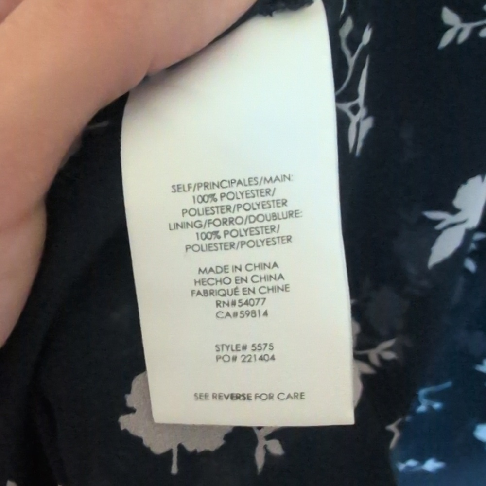 Cabi Size 14 Dream Dress Navy Floral Sheer With Slip - Picture 12 of 12